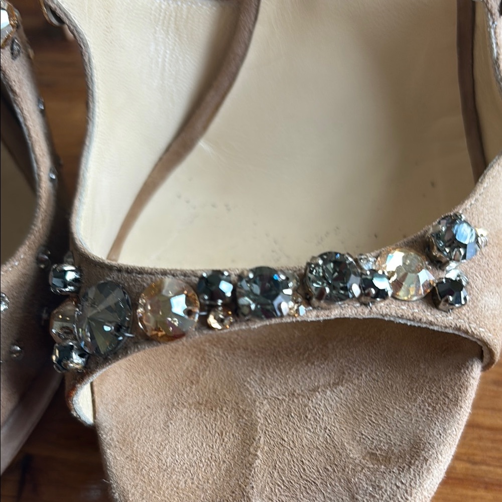Jimmy Choo Tan Crystal Embellished Heels - Picture 6 of 9